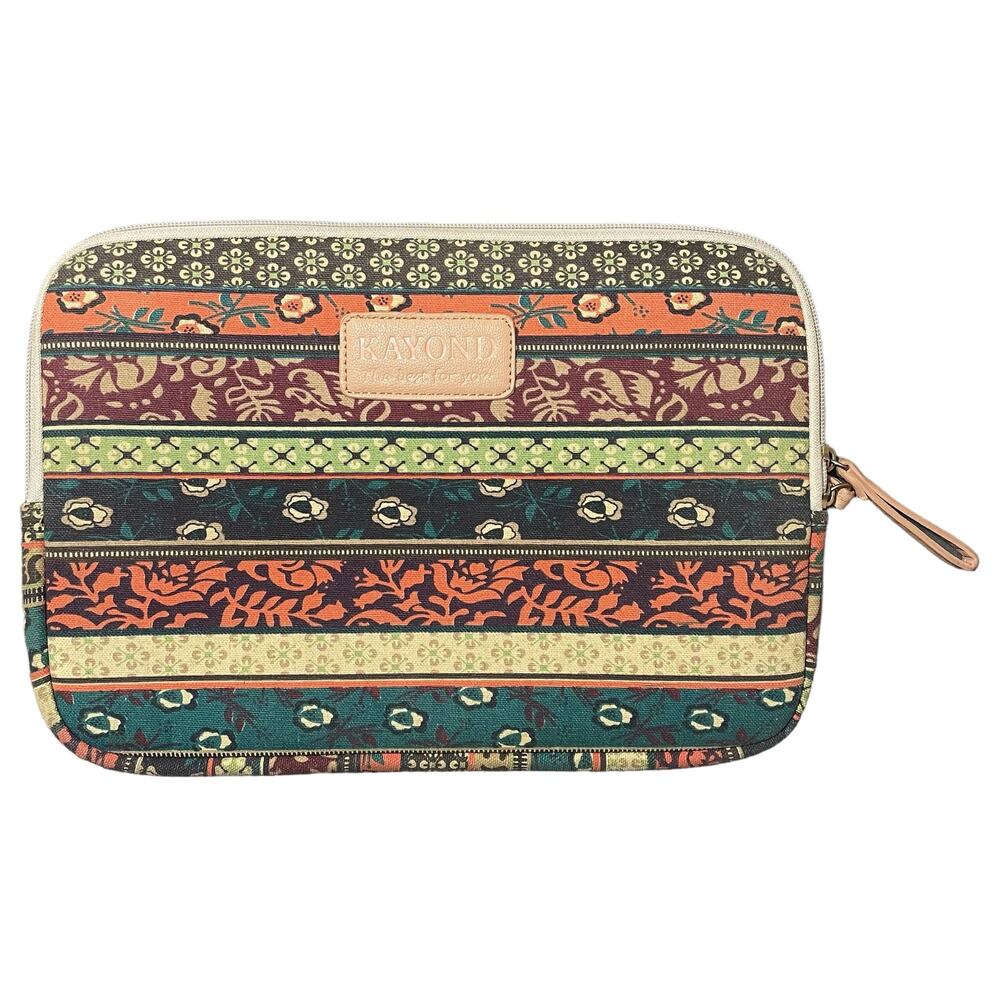 Kayond Canvas Laptop Tablet iPad Zip Up Sleeve Case Multicolor Boho Print